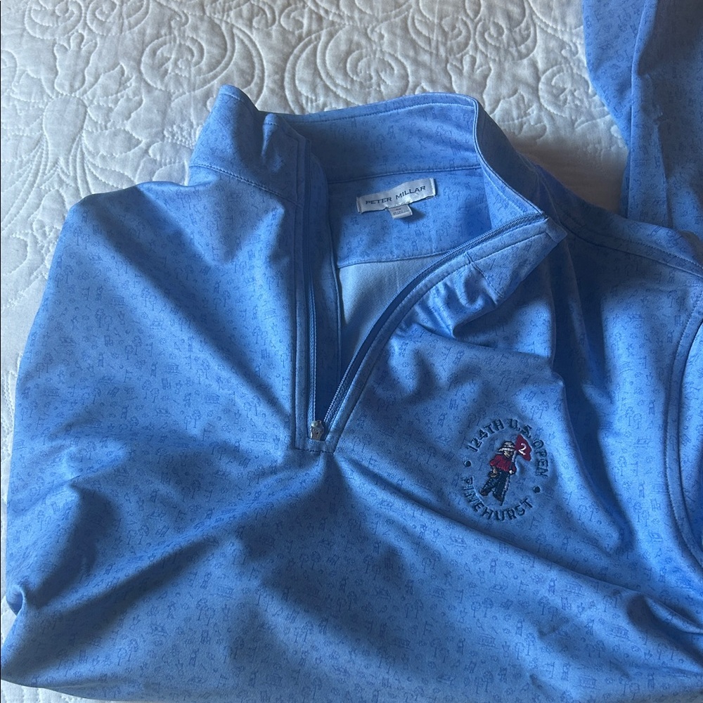 Peter Millar Pinehurst US Open Light Blue Quarter-Zip Pullover